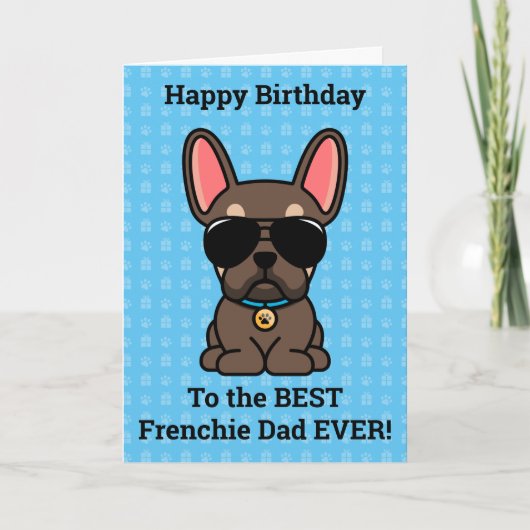 Happy Birthday uit Dog Brown Tan French Bulldog Kaart (Voorkant)