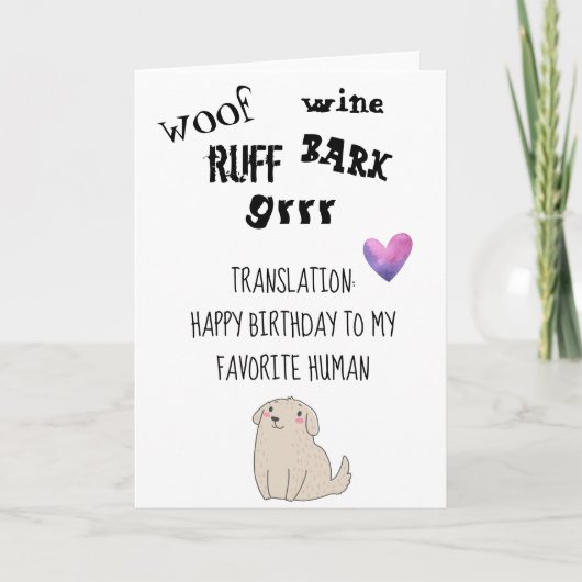 Happy Birthday uit Dog Cute Funny Card Kaart (Voorkant)
