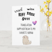 Happy Birthday uit Dog Cute Funny Card Kaart (Gele Bloem)