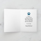 Happy Birthday uit Dog - Funny Dog Dad Kaart (Binnen)