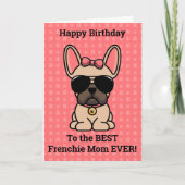 Happy Birthday uit Dog Light Fawn French Bulldog Kaart (Voorkant)