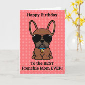 Happy Birthday uit Dog Red Fawn French Bulldog Kaart (Gele Bloem)