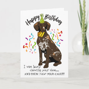 Happy Birthday uit German Short Hazard Pointer Kaart