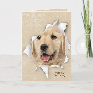 Happy Birthday uit Golden Retriever Kaart
