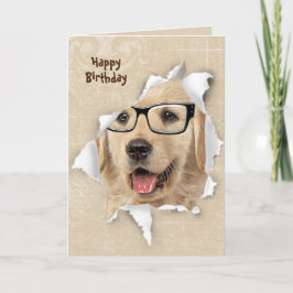 Happy Birthday uit Golden Retriever Kaart