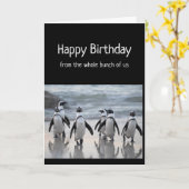 Happy Birthday uit groep Whole Bunch Penguins Kaart (Gele Bloem)