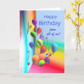 Happy Birthday uit iedereen - ballonmuur Kaart (Gele Bloem)