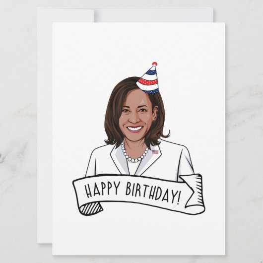 Happy Birthday uit Kamala Harris Kaart (Voorkant)
