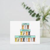 Happy Birthday uit Kentucky Cartoon Cats Briefkaart (Staand voorkant)