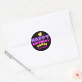 Happy Birthday uit naam van ballonnen roze harthar Ronde Sticker (Envelop)