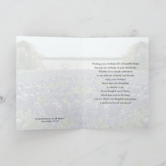 Happy Birthday uit ons huis in Texas Kaart (Binnen)