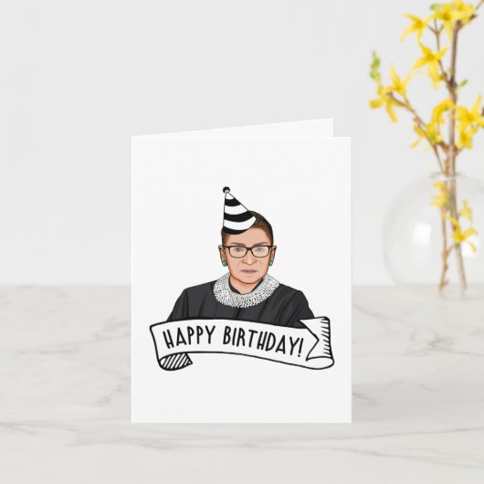 Happy Birthday uit Ruth Bader Ginsburg Kaart (Gele Bloem)