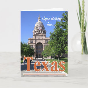 Happy Birthday uit Texas/Austin State Capitol Kaart