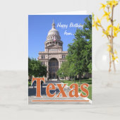 Happy Birthday uit Texas/Austin State Capitol Kaart (Gele Bloem)