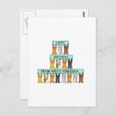 Happy Birthday uit West Virginia Cartoon Cats Briefkaart (Voorkant / Achterkant)