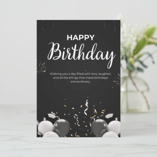 Happy Birthday Uitnodiging (Staand voorkant)