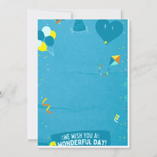 Happy Birthday Uitnodiging (Achterkant)