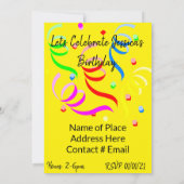 Happy Birthday Uitnodiging (Achterkant)