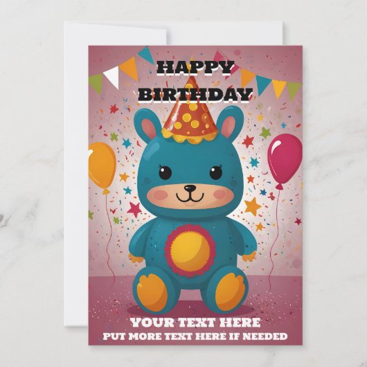 Happy Birthday Uitnodiging (Voorkant)