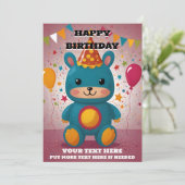 Happy Birthday Uitnodiging (Staand voorkant)