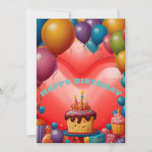 Happy Birthday Uitnodiging (Achterkant)