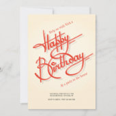 Happy Birthday Uitnodiging (Voorkant)