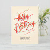 Happy Birthday Uitnodiging (Staand voorkant)