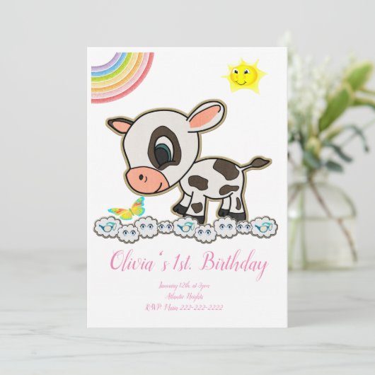 Happy Birthday Uitnodiging (Staand voorkant)