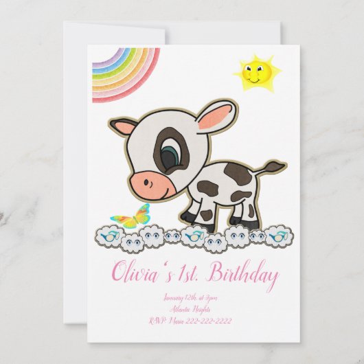 Happy Birthday Uitnodiging (Achterkant)