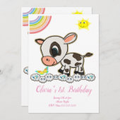 Happy Birthday Uitnodiging (Voorkant / Achterkant)