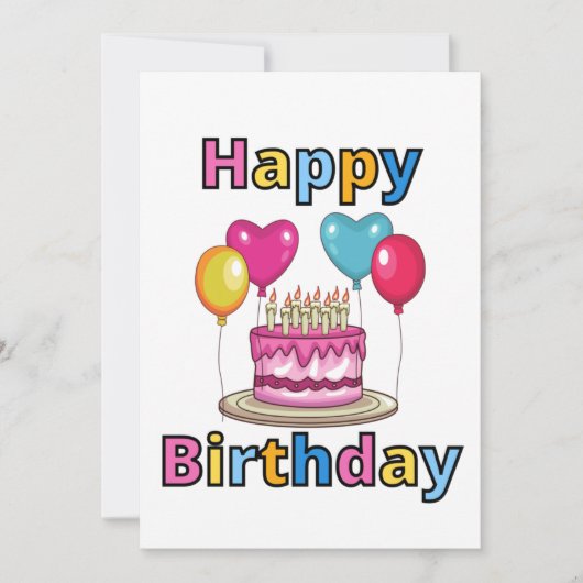 Happy Birthday Uitnodiging (Voorkant)