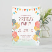 Happy Birthday Uitnodiging (Staand voorkant)