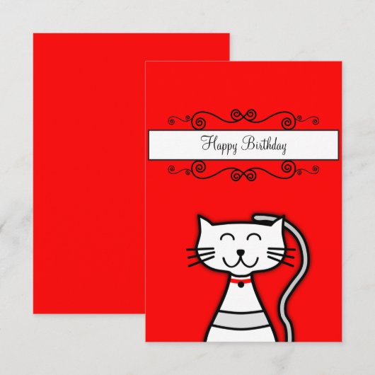 Happy Birthday Uitnodiging (Voorkant / Achterkant)