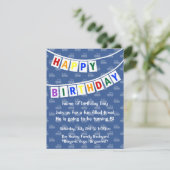 Happy Birthday (uitnodiging van de jongen) Kaart (Staand voorkant)