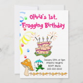 Happy Birthday-uitnodiging voor eerste wilde eerst Kaart (Achterkant)