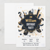 Happy Birthday uitnodigingskaart voor Hem 01 Kaart (Voorkant / Achterkant)