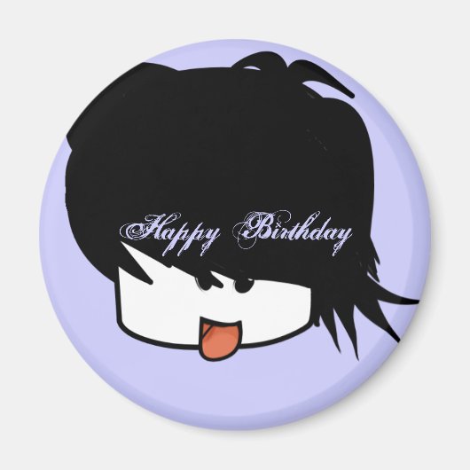 Happy Birthday Ultra Schattige Anime Boy Magneet (Voorkant)