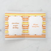 Happy Birthday Uncle oranje en gele foto Kaart (Binnen)