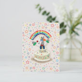 Happy Birthday Unicorn Briefkaart (Staand voorkant)