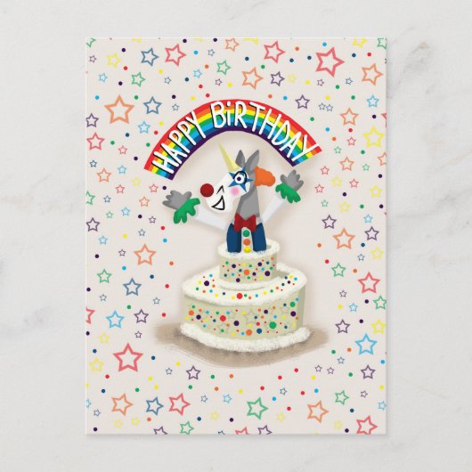 Happy Birthday Unicorn Briefkaart (Voorkant)