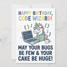 Happy Birthday Unicorn Code Wizard Feestdagenkaart