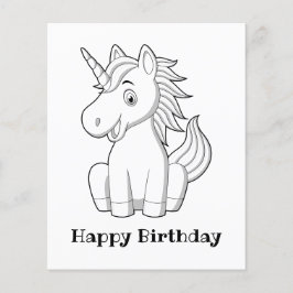 Happy Birthday Unicorn Coloring Pages