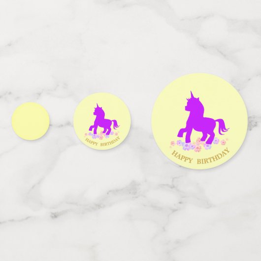 Happy Birthday Unicorn Confetti (Voorkanten)