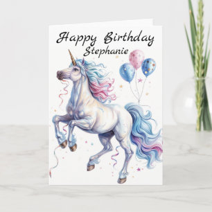 Happy Birthday Unicorn gepersonaliseerd Kaart
