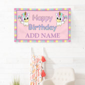 Happy Birthday Unicorn gepersonaliseerd Spandoek (Insitu)