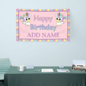Happy Birthday Unicorn gepersonaliseerd Spandoek (Beurs)