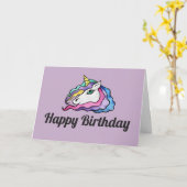 Happy Birthday Unicorn Kaart (Gele Bloem)