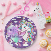 Happy Birthday Unicorn Papieren Bordje (Feest)