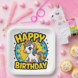 Happy Birthday Unicorn Papieren Bordje