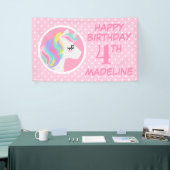 Happy Birthday | Unicorn Pastel Polka Dots Spandoek (Beurs)
